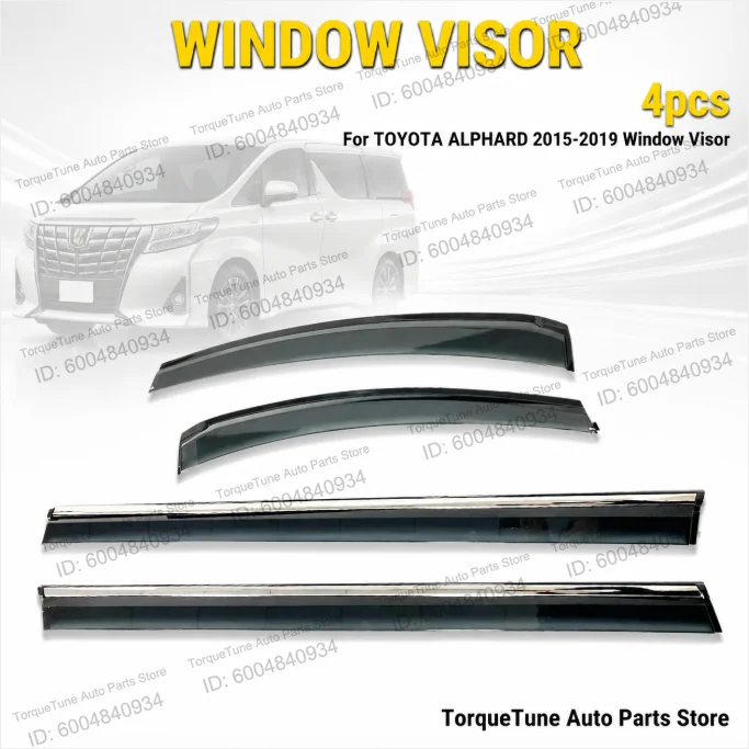 Premium In Channel Direct Fit Easy Installation Window Visor Wind Deflector Weather Shield For TOYOTA ALPHARD 2015-2019