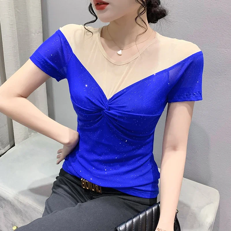 

European Style Ladies Fashion Sexy Hot Fix T Shirts for Women Clothing Female Girls Vintage Gothic Aesthetic Woman Tops BPy6328