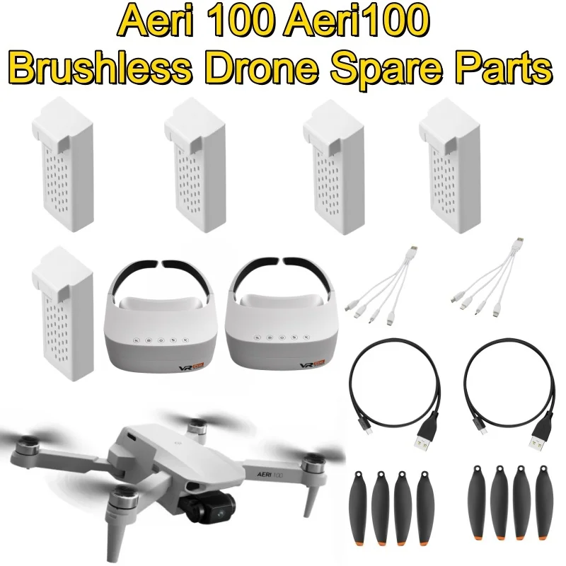 3.7V 600mAh Battery For Aeri 100 Drone Aeri 100 VR Glass Dron Battery Aeri100 RC Drone BatterySpare Parts Accessories Propeller