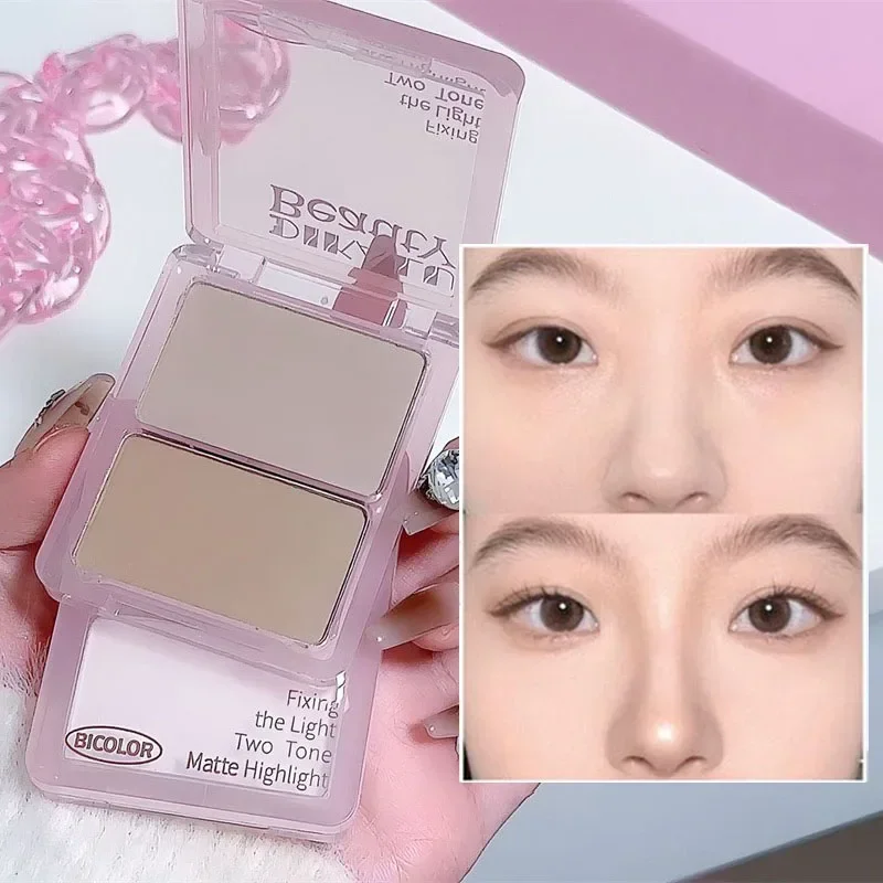 Highlighting Contouring Powder Palette Two-tone Concealer Face Brighten Cement Grey Three-dimensional Nose Shadow Bronzer Makeup