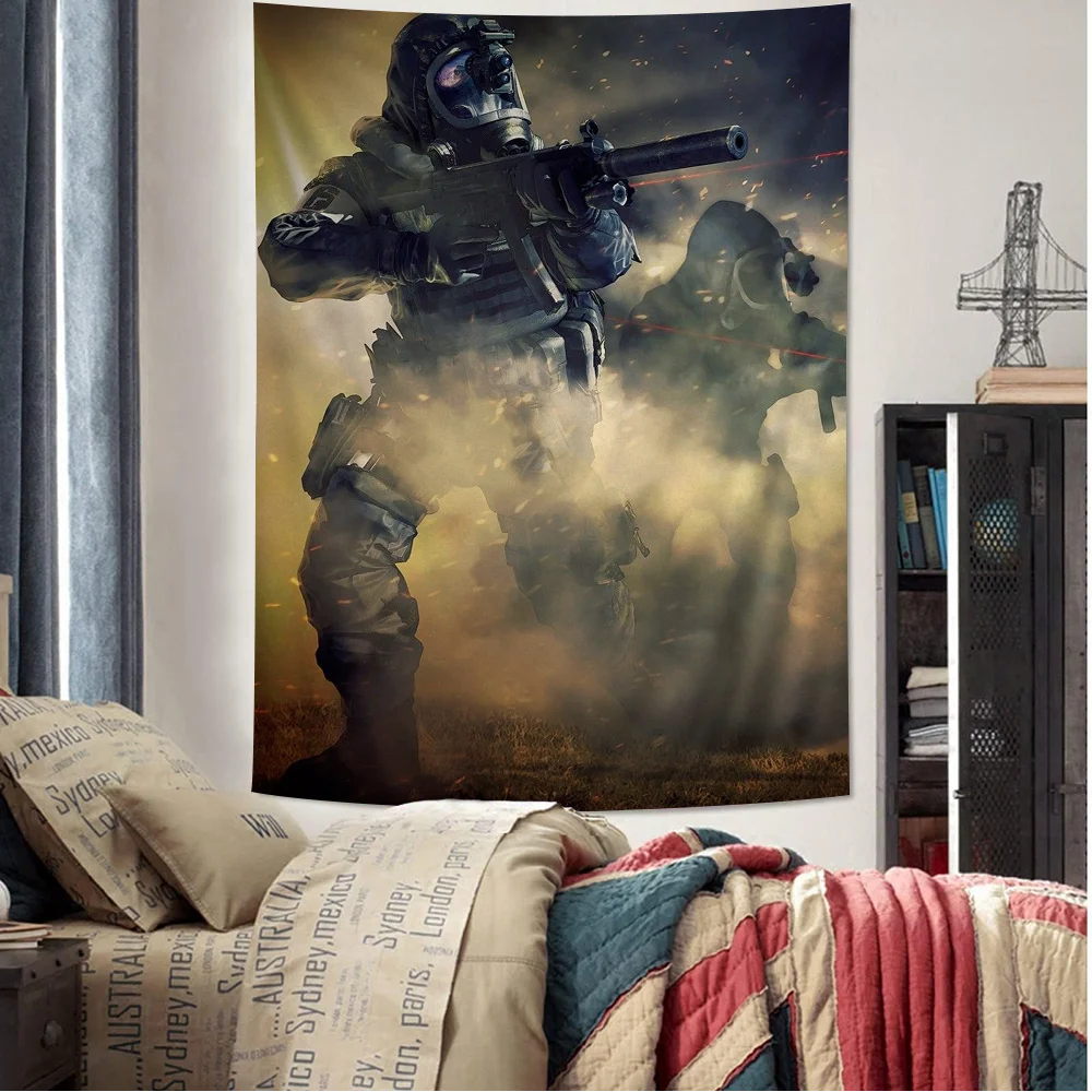 R-Rainbow 6 Game Tapestry Art Printing Art Science Fiction Room Home Decor Wall Art Decor