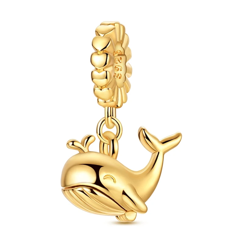 925 Sterling Silber Original Gold Serie Buch Stern Mond Nacht Anhänger Charms Perlen Passend für Armband DIY Anhänger für Damen Schmuck