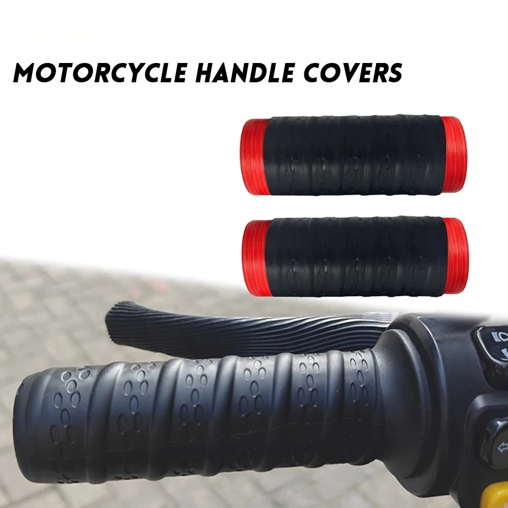 2pcs Silicone Motorcycle Handle Cover Non-Slip Universal Handlebar Grip Covers Sleeve Protector Motorcycle Accessories