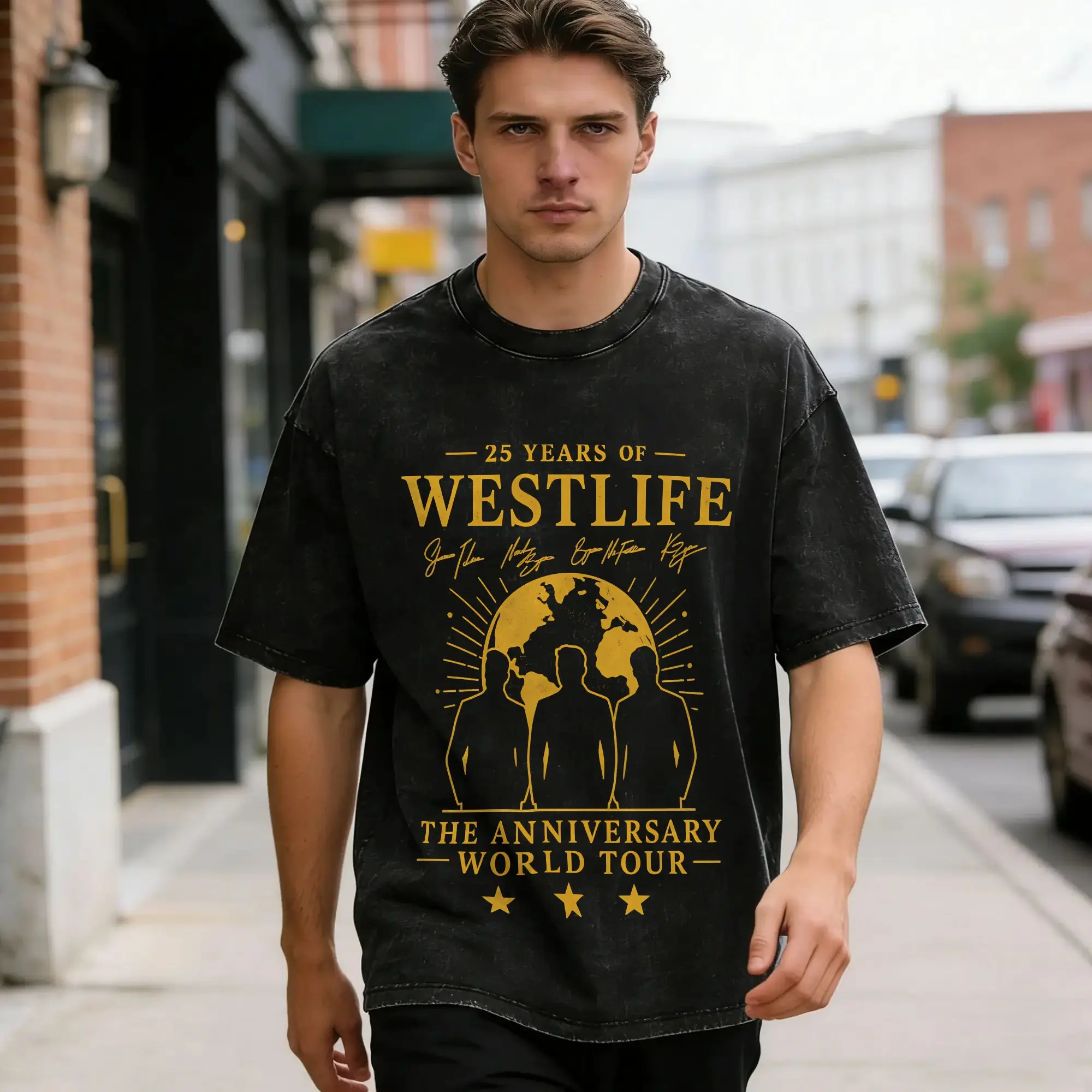 Westlife 25th Anniversary Tour 2026 T Shirts Men's  100% Cotton Fashion T-Shirt Round Collar  Tee Shirt Short Sleeve Tops