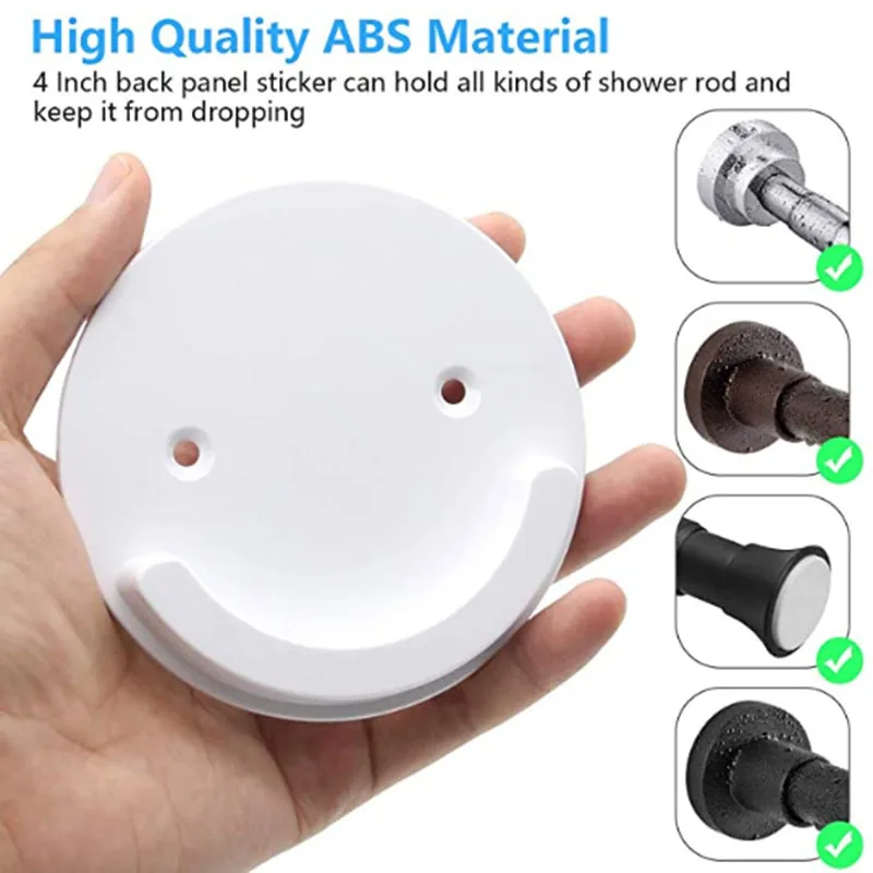 2/4pcs Pole Hanging Bracket Holder Door Curtain Shower Curtain Pole Anti Slip Adhesive Hook Anti Falling Circular Rodshaped Pole