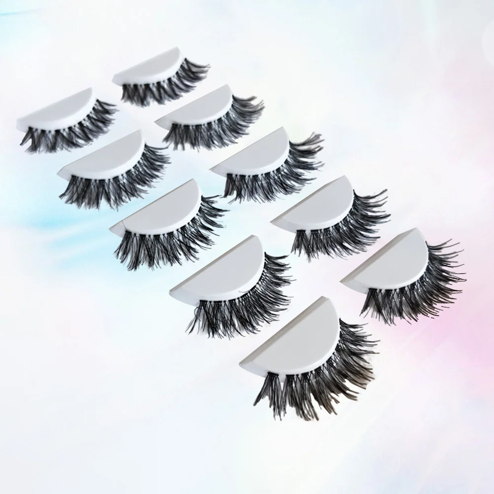 

5Pairs False Eyelashes Natural Cross Dense Lashes Extension Top-Class Material Safe Comfortable Wear Easy Remove