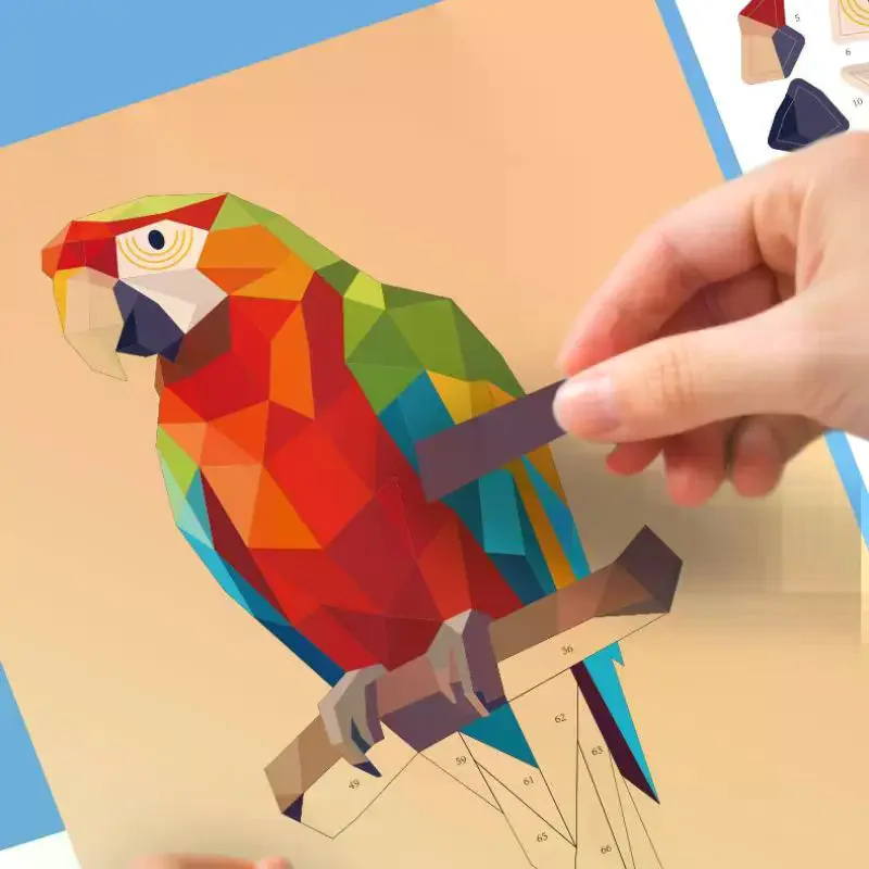 1 Set Animal Cognitive Training Enlightenment Toy Decals 3D Geometric Collages Children's Puzzle Enhance Focus Handmade Stickers
