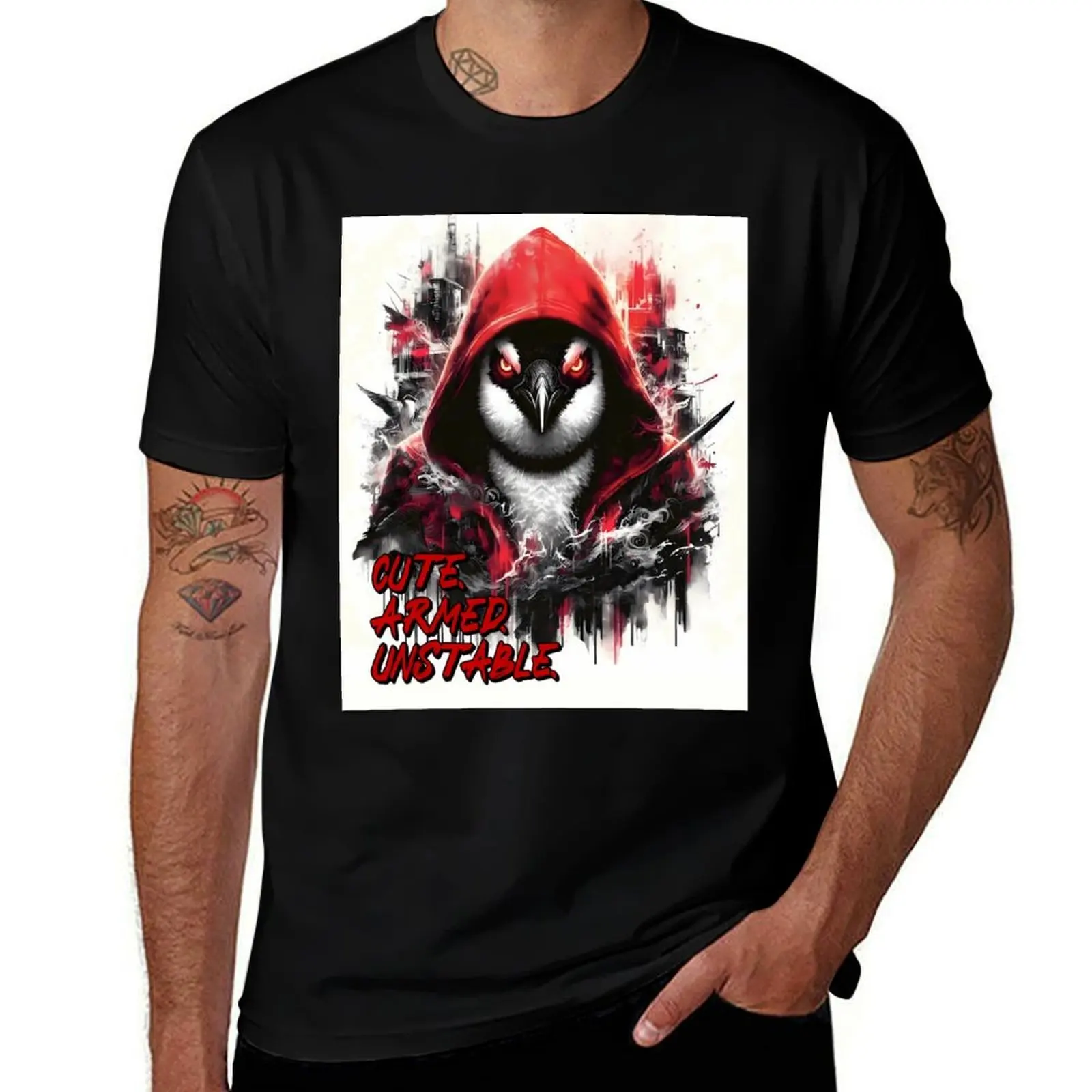 

Battle Penguin – CUTE. ARMED. UNSTABLE. T-Shirt vintage anime shirt cute tops summer shirt Anime t-shirt t shirt men