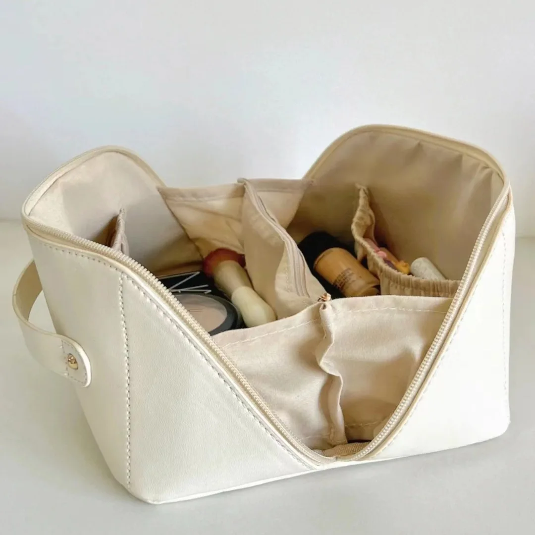 Organ Pillow Cosmetic Bag Large Capacity Travel Cosmetic Storage Bag Portable Handbag PU Waterproof Toiletry Bag