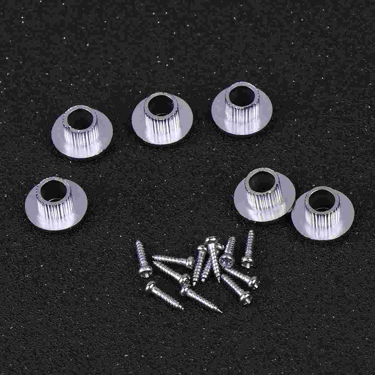 2 Sets Semiclosed Guitar Tuner Conversion Bushing Adapter Ferrules Guitar Tuner Bushings with Mounting Screws