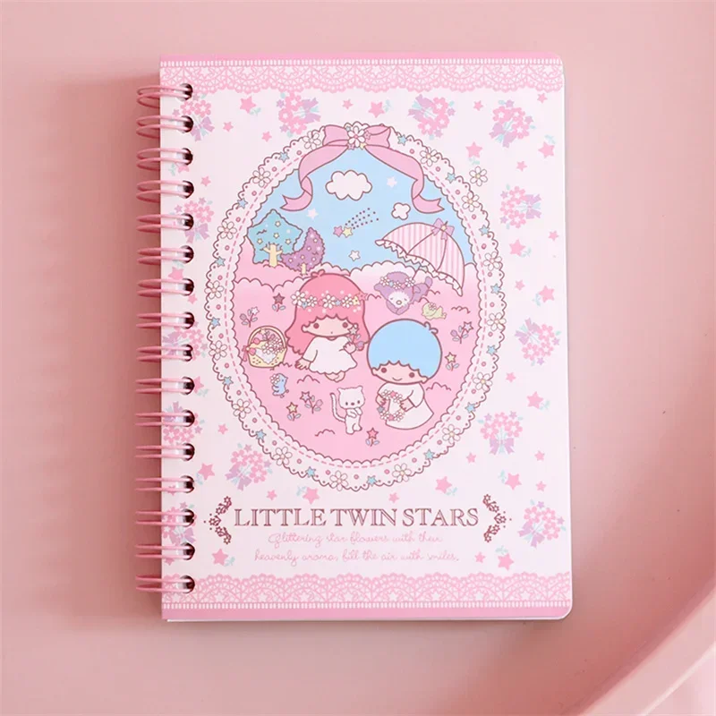 Cartoon Sanrios Girl Portable Notebook Kawaii Melody Hello kitty Cinnamoroll Kuromi A6 Diary Bobine De Couleur Holiday Gifts