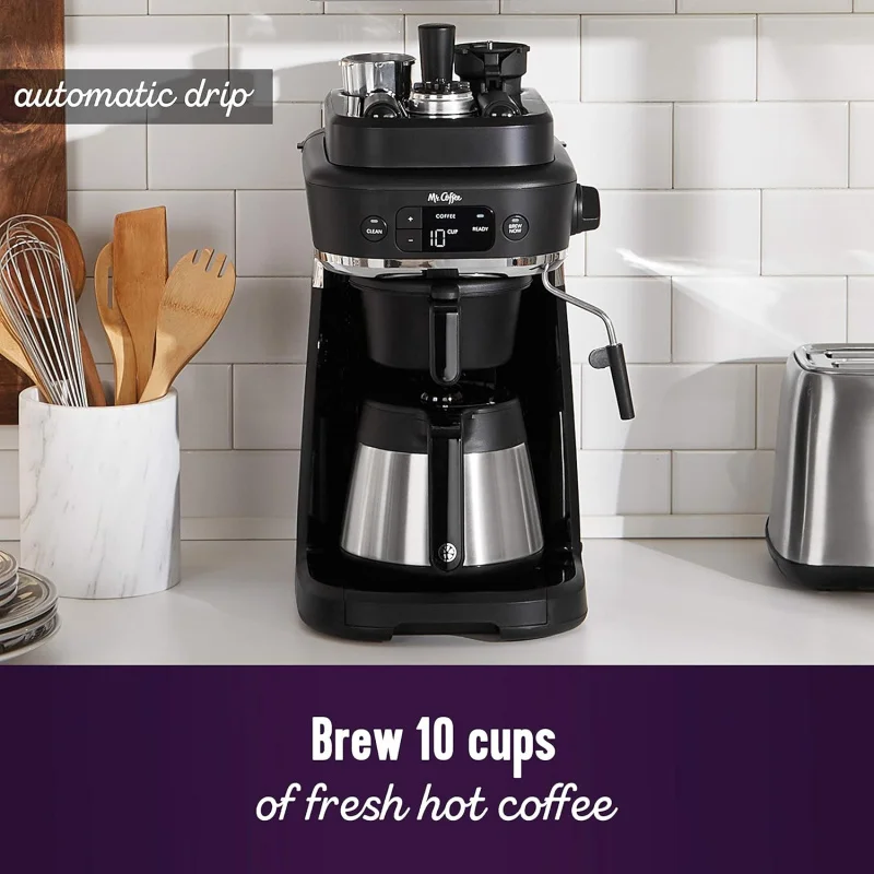 

(UUX) All-in-One Occasions Specialty Pods Coffee Maker, 10-Cup Thermal Carafe, Espresso with Milk Frother and Storage Tray, UQ