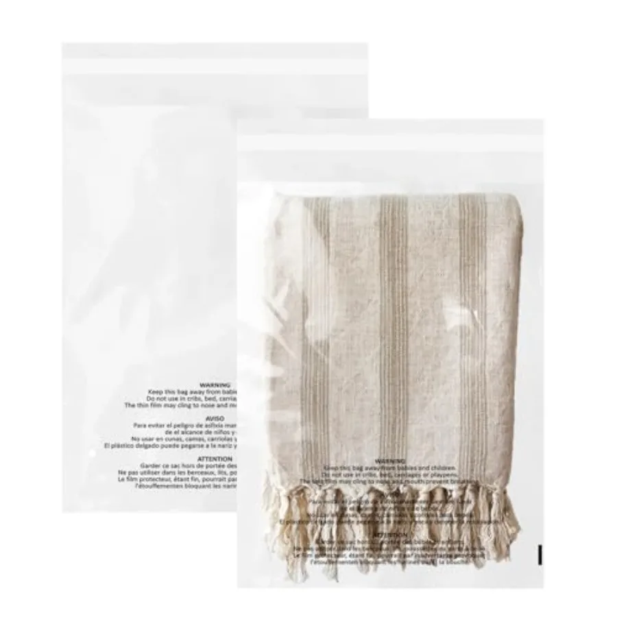 

1000 Count Self Seal Clear Poly Bags with Suffocation Warning for Packaging Clothing, T Shirts, Decorative Wrappers and More wi