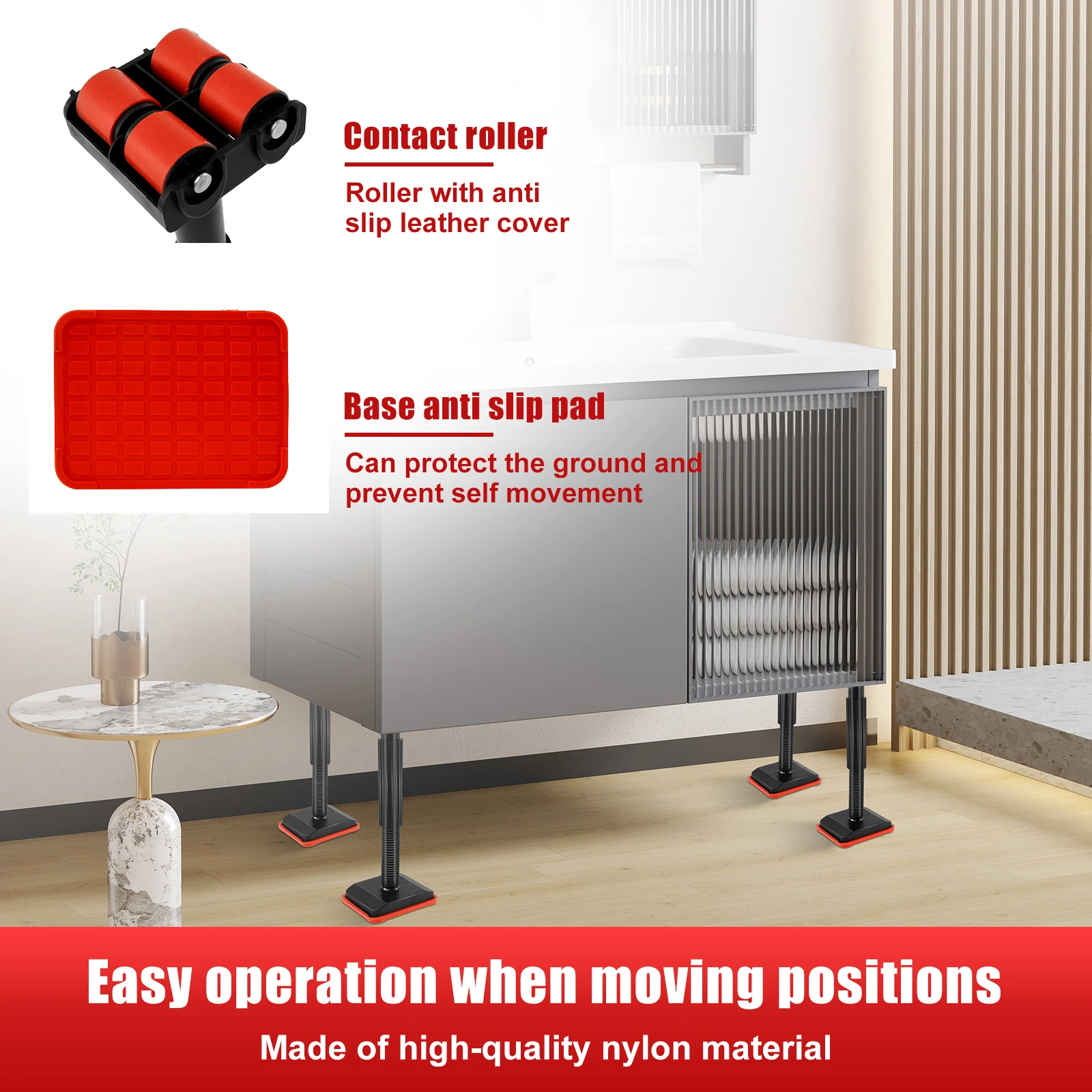 2Pcs 7/18inch Telescopic Support Rod Nylon Cabinet Adjustable Support Pole 200kg Weight Capacity High Hardness Sink Support