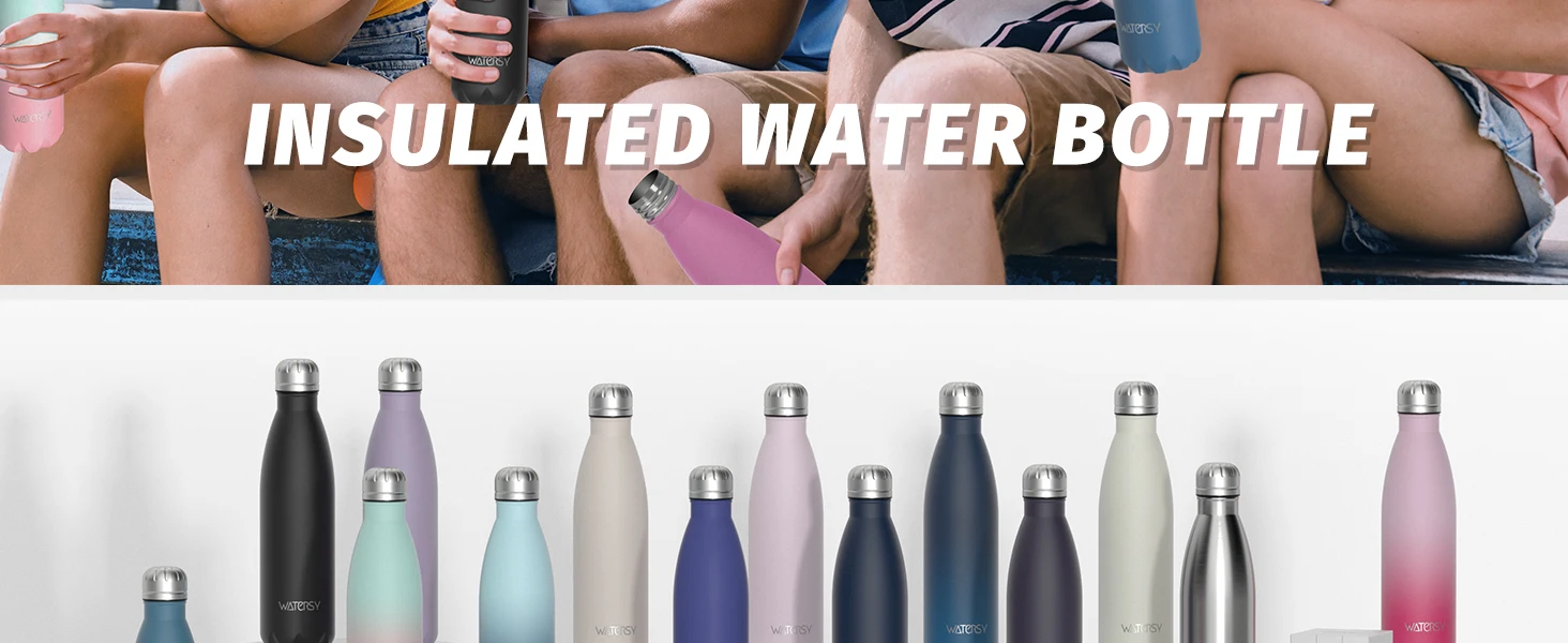 WATERSY 500ml Insulated Water Bottle, Stainless Steel Thermal Leakproof Flask, BPA-Free Double Walled Vacuum Bottle For_maomaolike.com