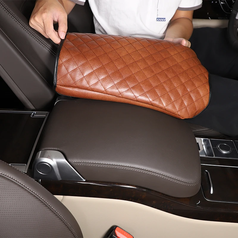 

PU Leather Black Car Seat Armrest Center Console Box Protective Cover Car Accessories For Land Rover Range Rover Vogue 2013-2022