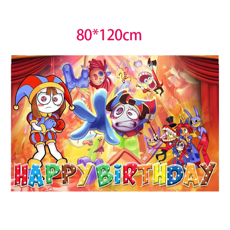 The Amazing Digital Circus  Tableware Birthday Party Decoration Balloon Banner Cake Topper Party Supplies Baby Shower - view 6