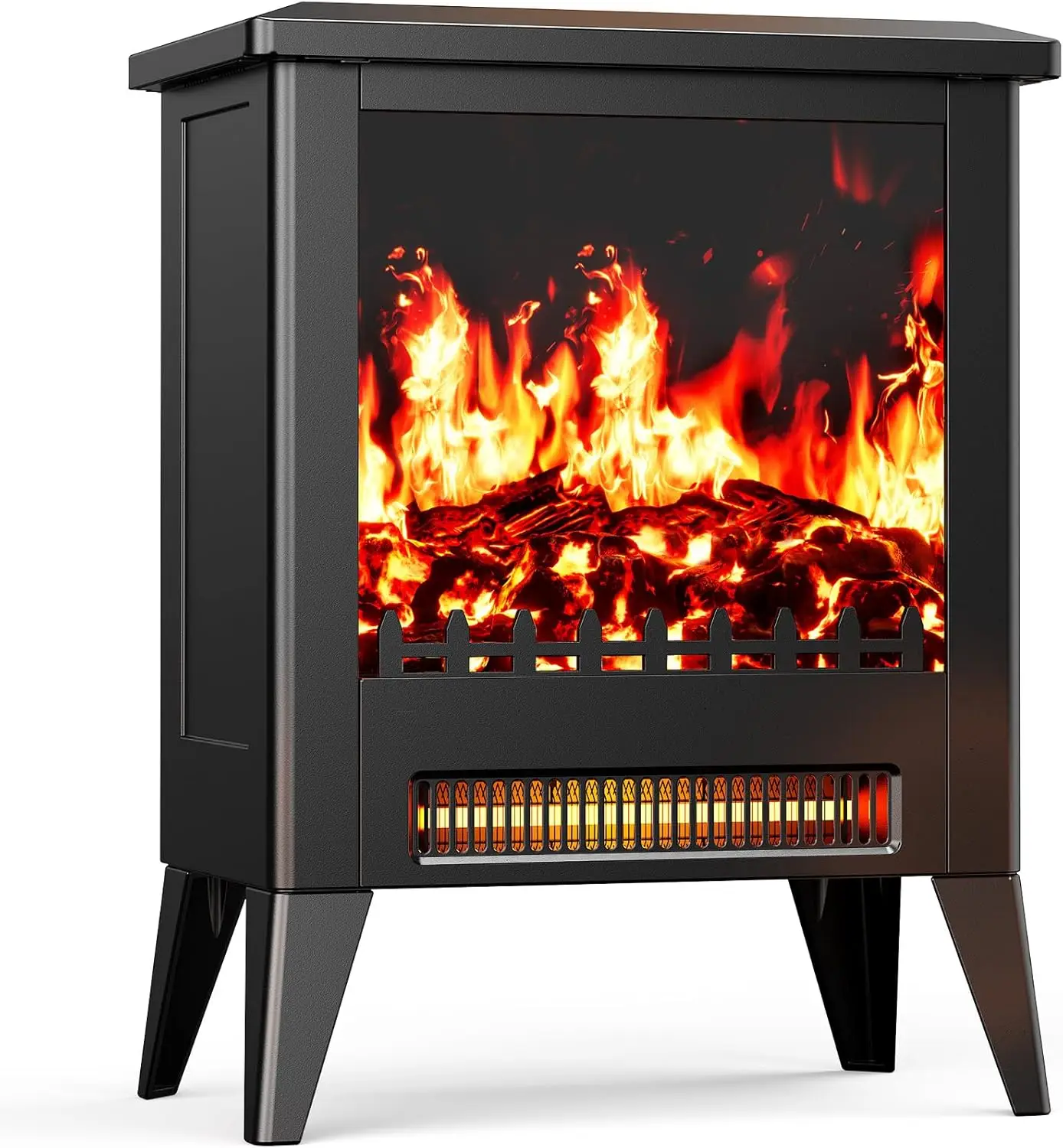 

Electric Fireplace Heater, Quick Heating Portable Low Noise Fireplace with Temp Control, CSA Certified,18” Electric Fire