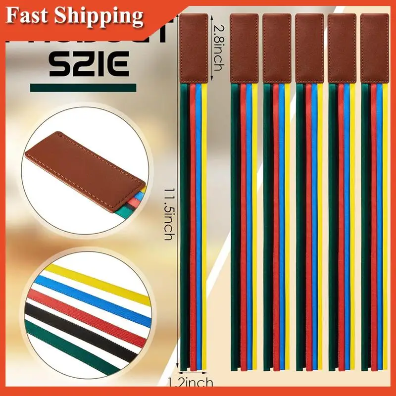 

AB97-20 Pcs Bible Ribbon Bookmark Bulk Artificial Leather Christian Book Markers With 5 Colorful Ribbons For Books