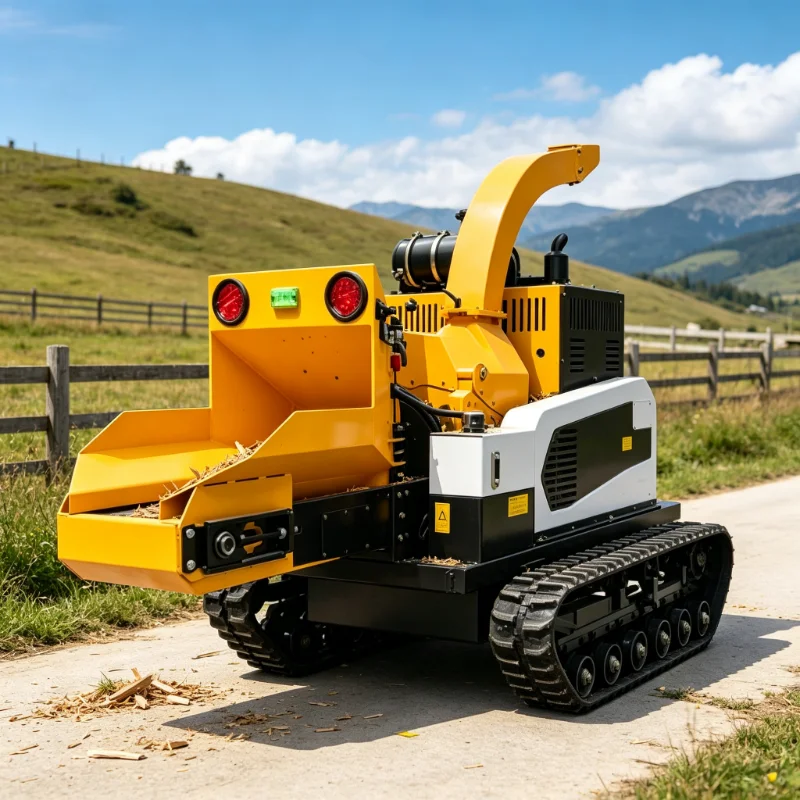 Drum Type Petrol Crawler Mobile Self Propelled Industrial Electric Waste Wood Pallet Chipper Crusher Shredder for Sale