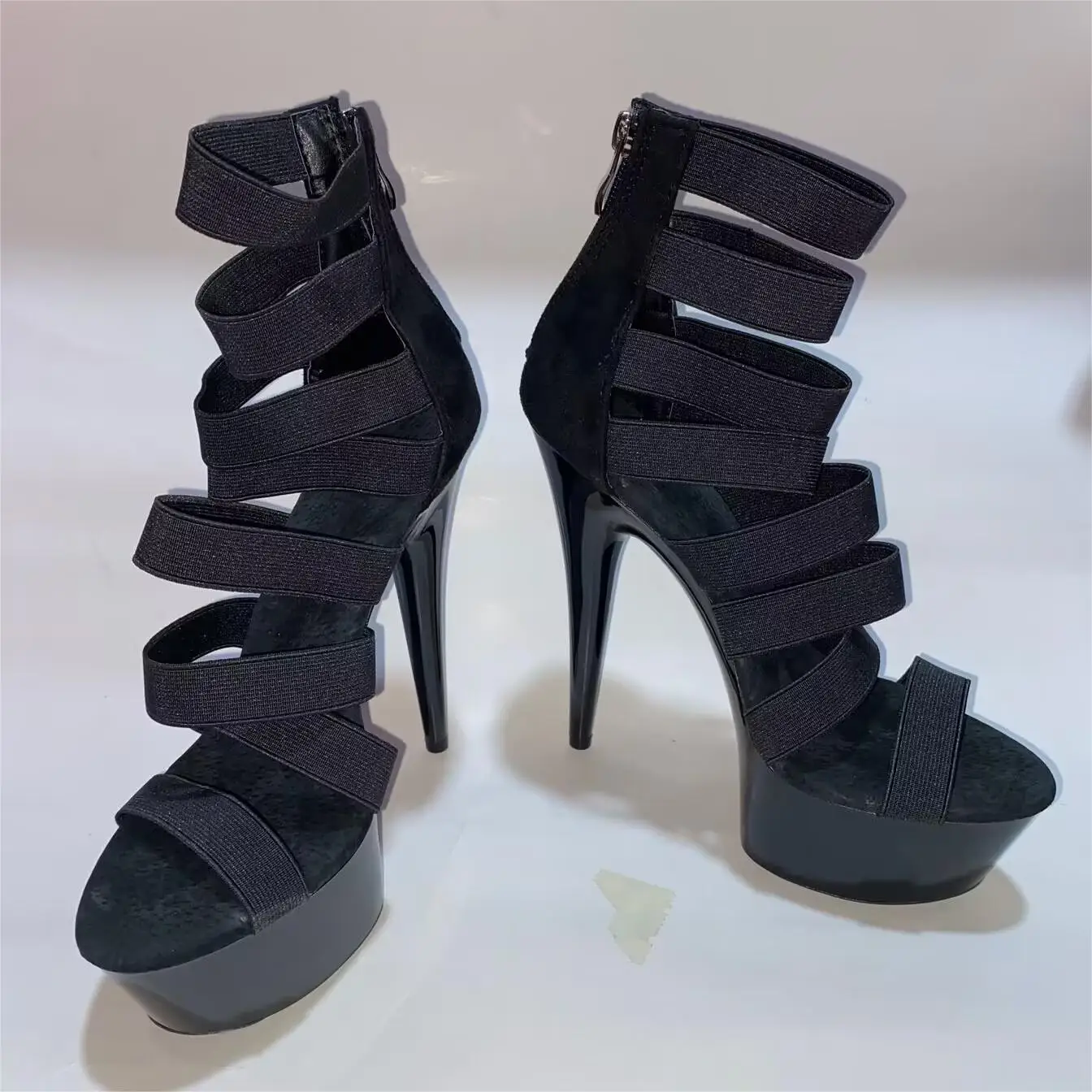 15cm high heel sandals 34-46 size thin heel waterproof platform, sexy female models non-slip pole dancing shoes