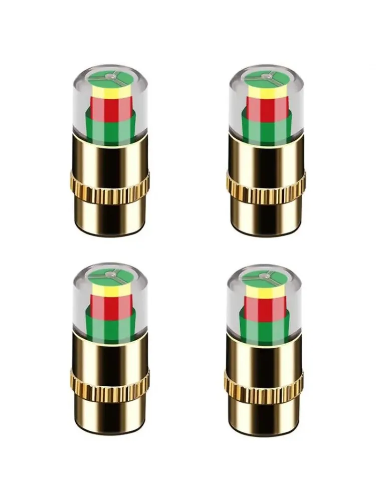 AliExpress NONE 4 Pack 3 Color Indicator Tire Pressure Monitor Valve for Small Medium Motorcycle Bicycle Tire Pressure Monitoring and Alert