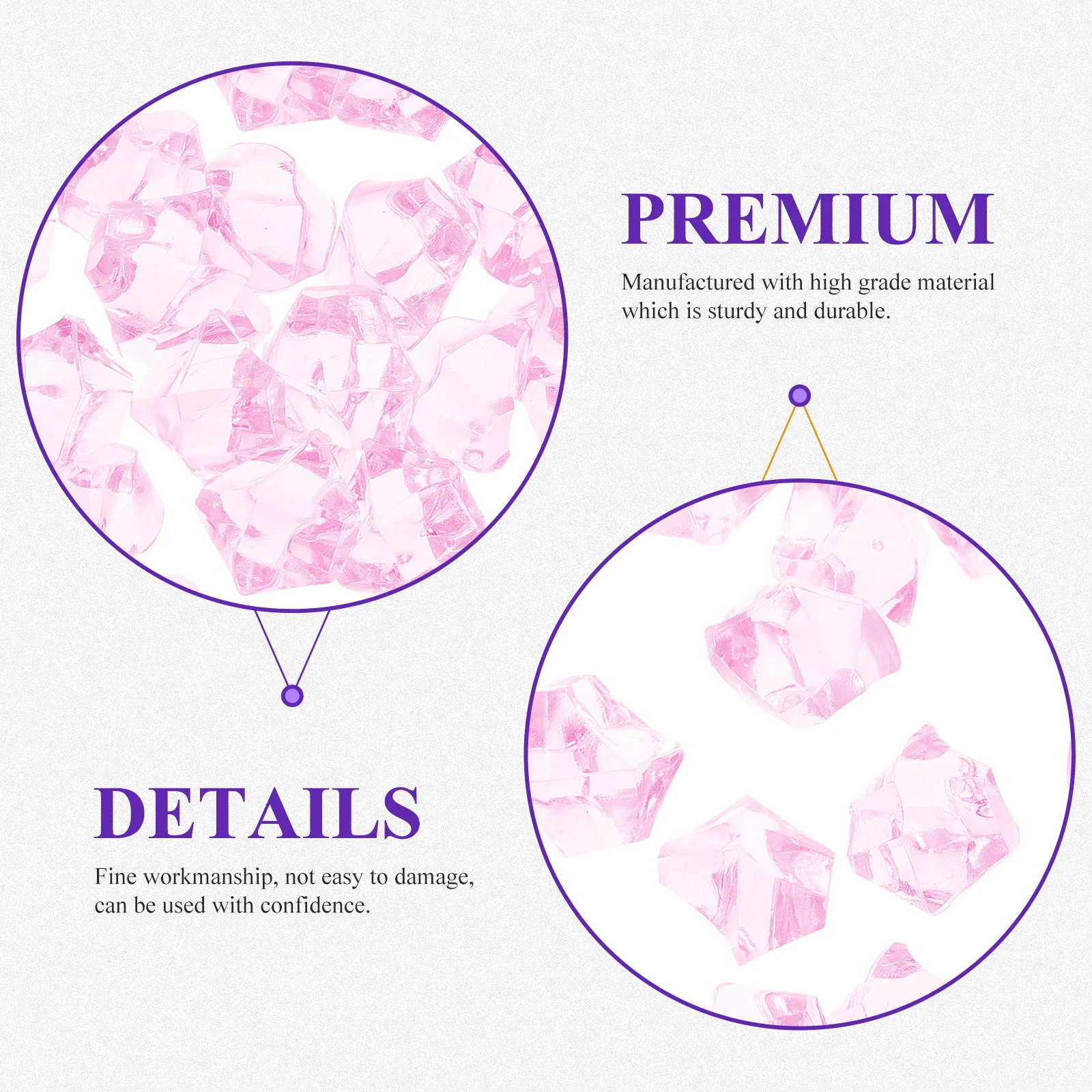 

500Pcs Simulation Ice Cubes Acrylic Crystal Crushed Ice DIY Decor Accessories for Home Shop Restaurant Bar Vase Filler