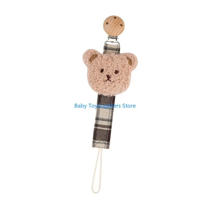 

R1WF Bear Baby Pacifier Holder Clip Pacifier Chain Pacifier Leash for 0-3 Year Infant