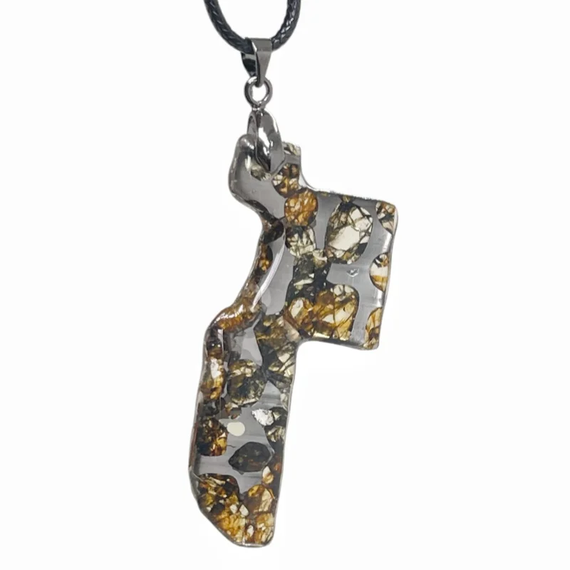 4.6g Seymchan Olive Meteorite manual Pendant Olive Meteorite Natural Olive Meteorite Necklace Pendant Specimen Collection- LB152
