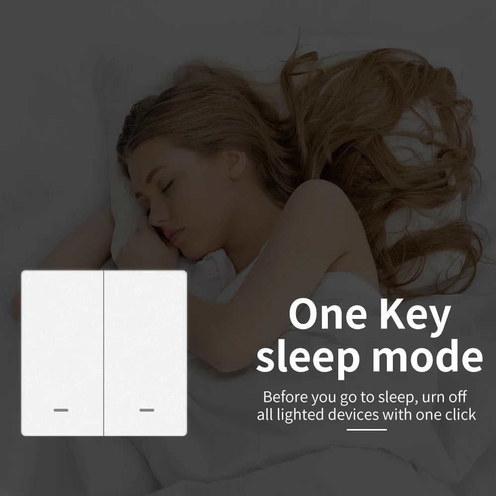 Tuya ZigBee 3.0 Smart Scene Switch Wireless Free Sticker Wall Scene Switch Push Button Battery Powered Transmitter Alexa