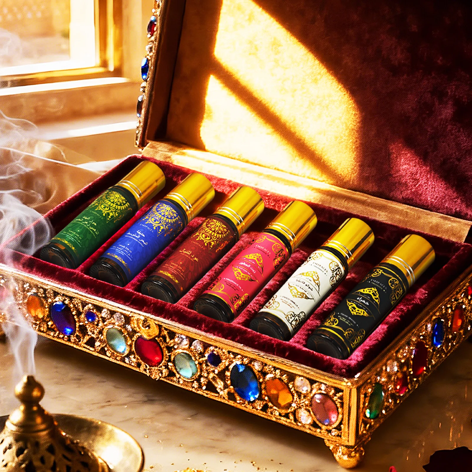 6 Type Fragrance Oils 10ml Aroma Oil Roller Long Lasting Scent Skincare Face Oil Eid Al-Fitr Gift Nail Care Moisturizing