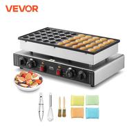 VEVOR 50Pcs Mini Dutch Pancake Maker Dorayaki Baker Machine Commercial Non-stick Waffle Maker Dual Temp & Time Control