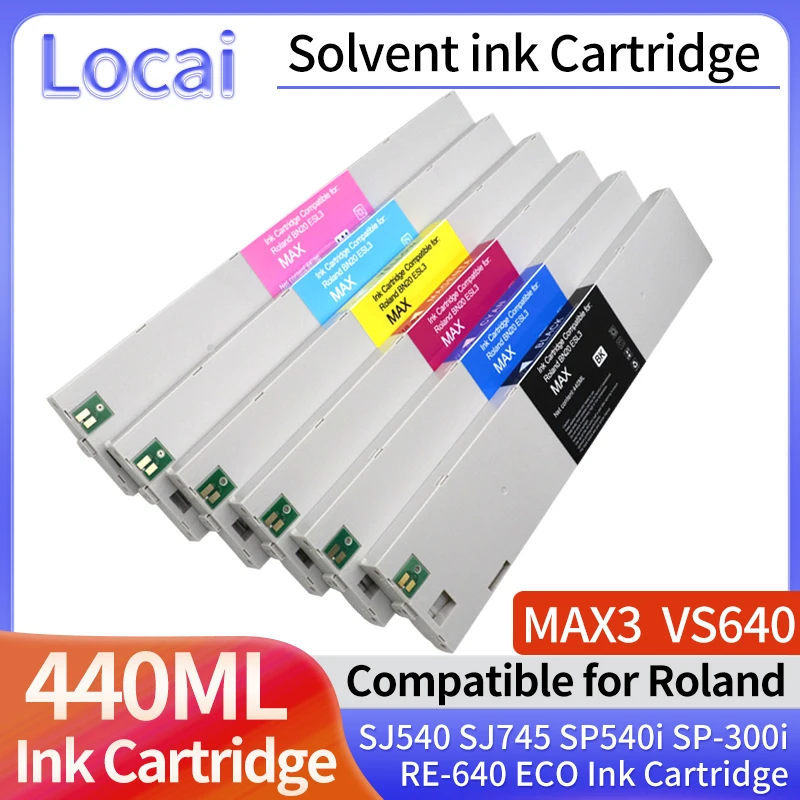 440ML ECO-SOL MAX3 Eco-solvent ink Cartridge Compatible for Roland SJ540 SJ745 SP540i SP-300i RE-640 VS640 Printer ECO-SOL-MAX3