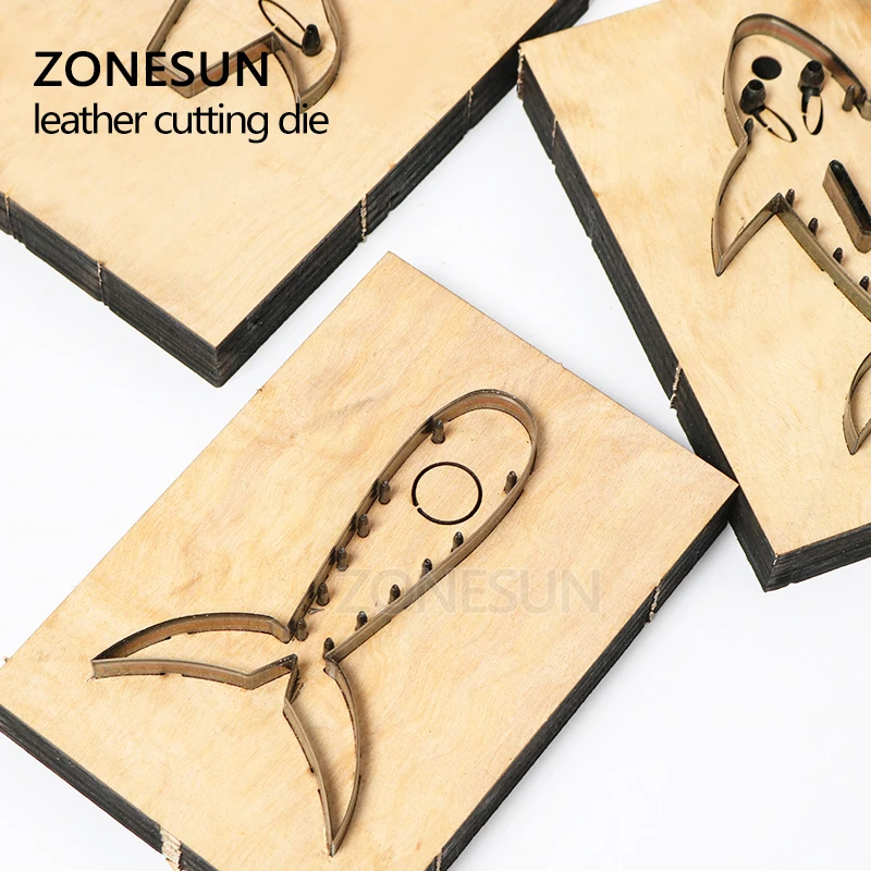 ZONESUN Shark DIY Key Ring Cut Out Wooden Template Punching Die Knife Key Chain Leather Clicker Die Cutting Mould Knife