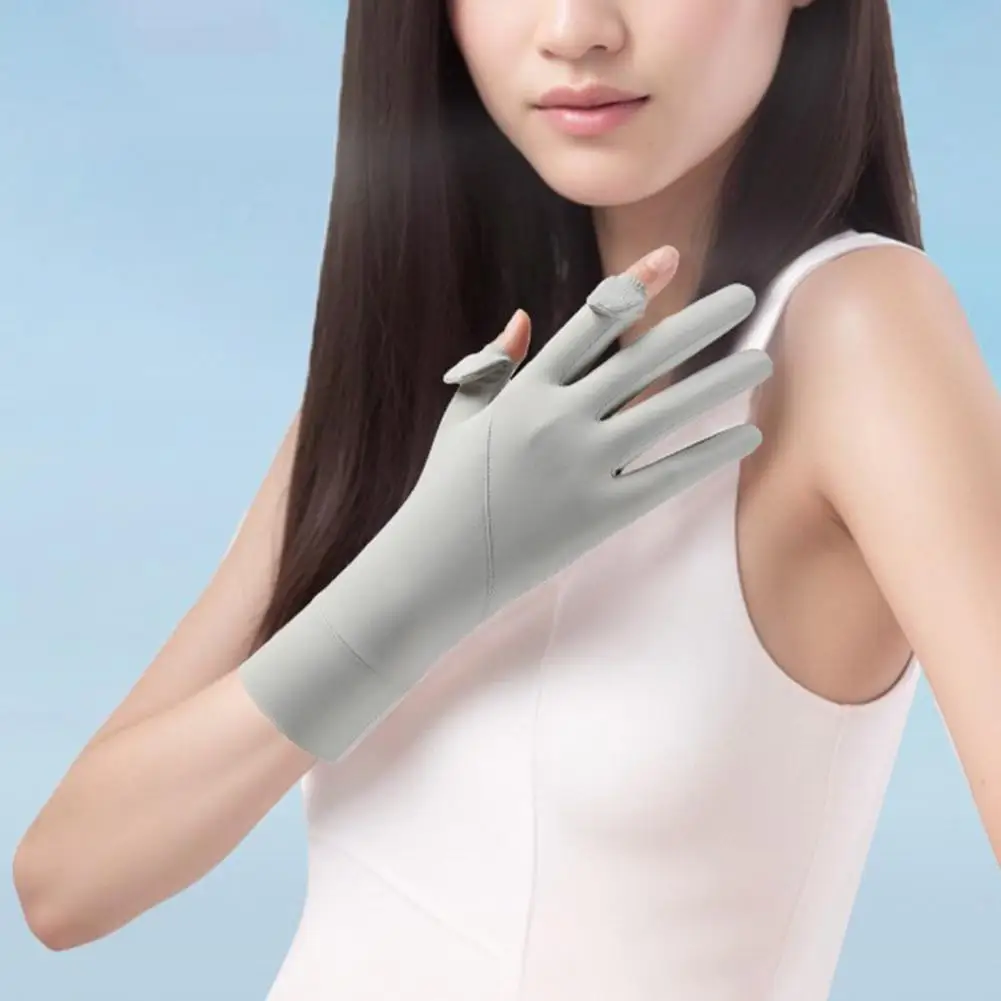 Picture 6: Skin Friendly Cycling Gloves Summer Gloves with Anti-Slip Plams, Full Finger Sun Protection Gloves for Hiking Outdoor Use