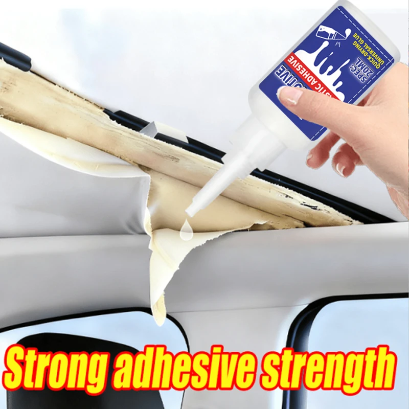 Car Interior Glue - Glue for Repairing Cracked Interior Headliner Leather, Suitable for Car Center Consoles, Door Handles, and Leather Tears, Easy to Use, Ideal for Home and Car, Dashboard Repair, Quick Repair Solution, Strong Adhesive, DIY Enthusiasts
