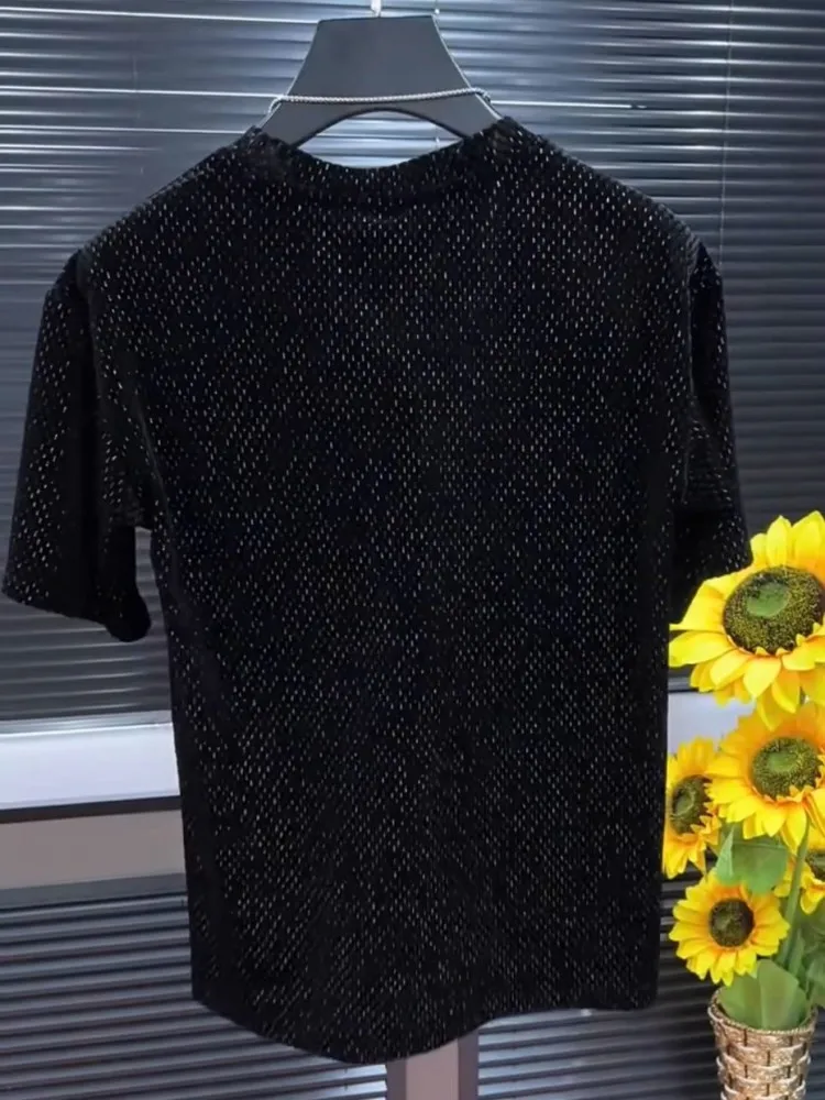 New Summer O Neck Mens Black Elastic T-shirt Youthful Style Male Daily Casual Short Sleeved T-shirts Fashion Pullover Tees Tops
