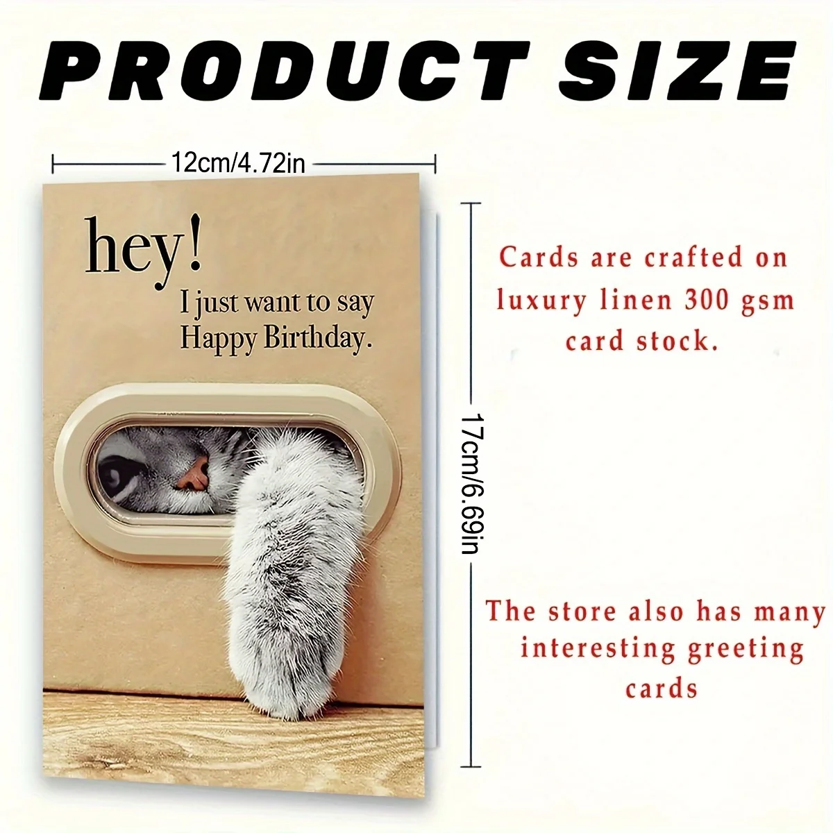 قطعة واحدة من بطاقة عيد ميلاد مبتكرة بتصميم قطة لطيفة، هدية عيد ميلاد مثالية للعائلة والأصدقاء #2