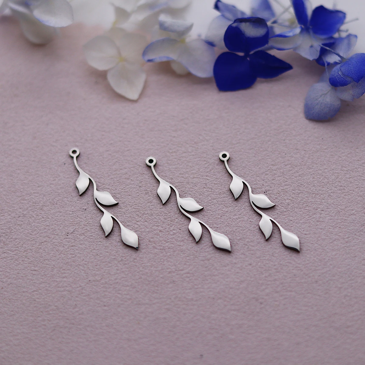 3 قطعة DIY بها بنفسك خمر شرابات أوراق النبات السحر الفولاذ المقاوم للصدأ النخيل/الريش/قلادة القيقب لصنع المجوهرات أقراط النساء يترك #6