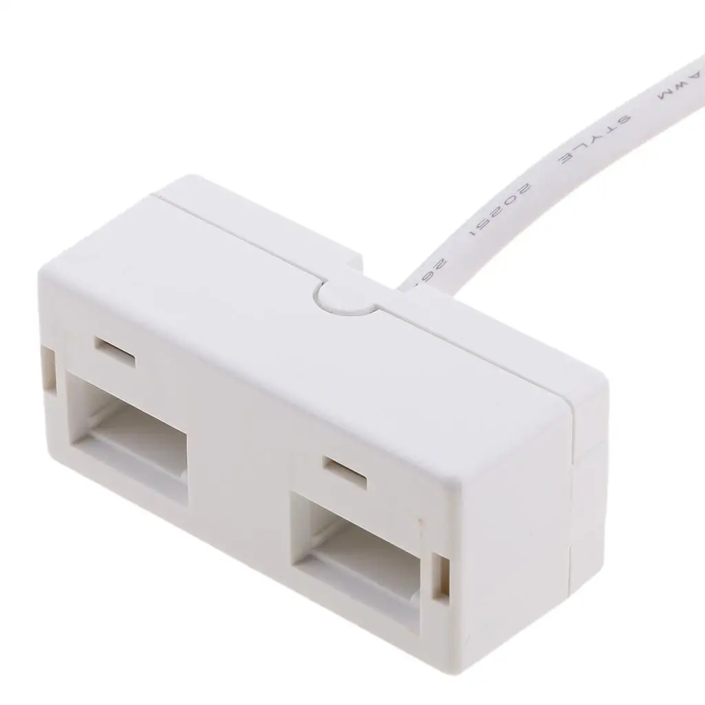 RJ11 Splitter Connector Adapter Plastic Dual Socket UK Telephone Lead for Easy Landline Phone Extension and Office Use