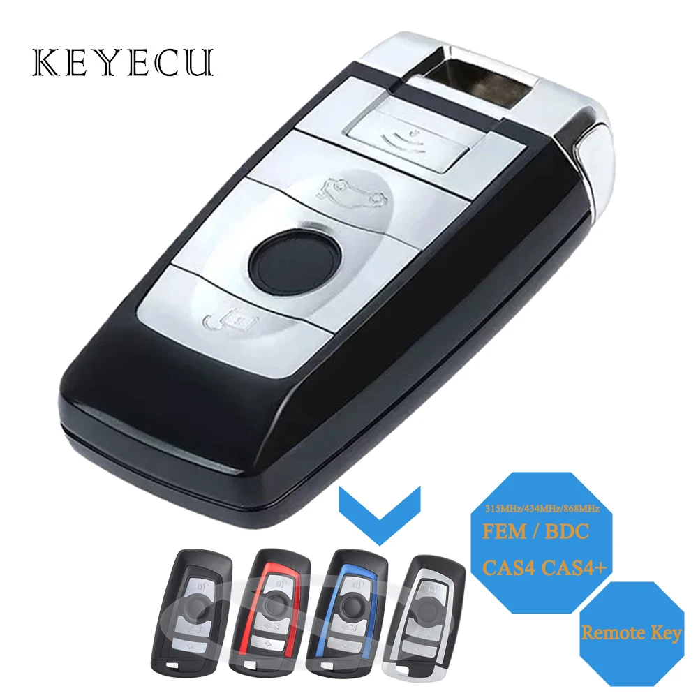 Keyecu For BMW F 3 5 7 Series FEM/BDC CAS4 CAS4+ 2009-2016 Modified Smart Remote Car Key Fob 315MHz 434MHz 868MHz ID49 Chip