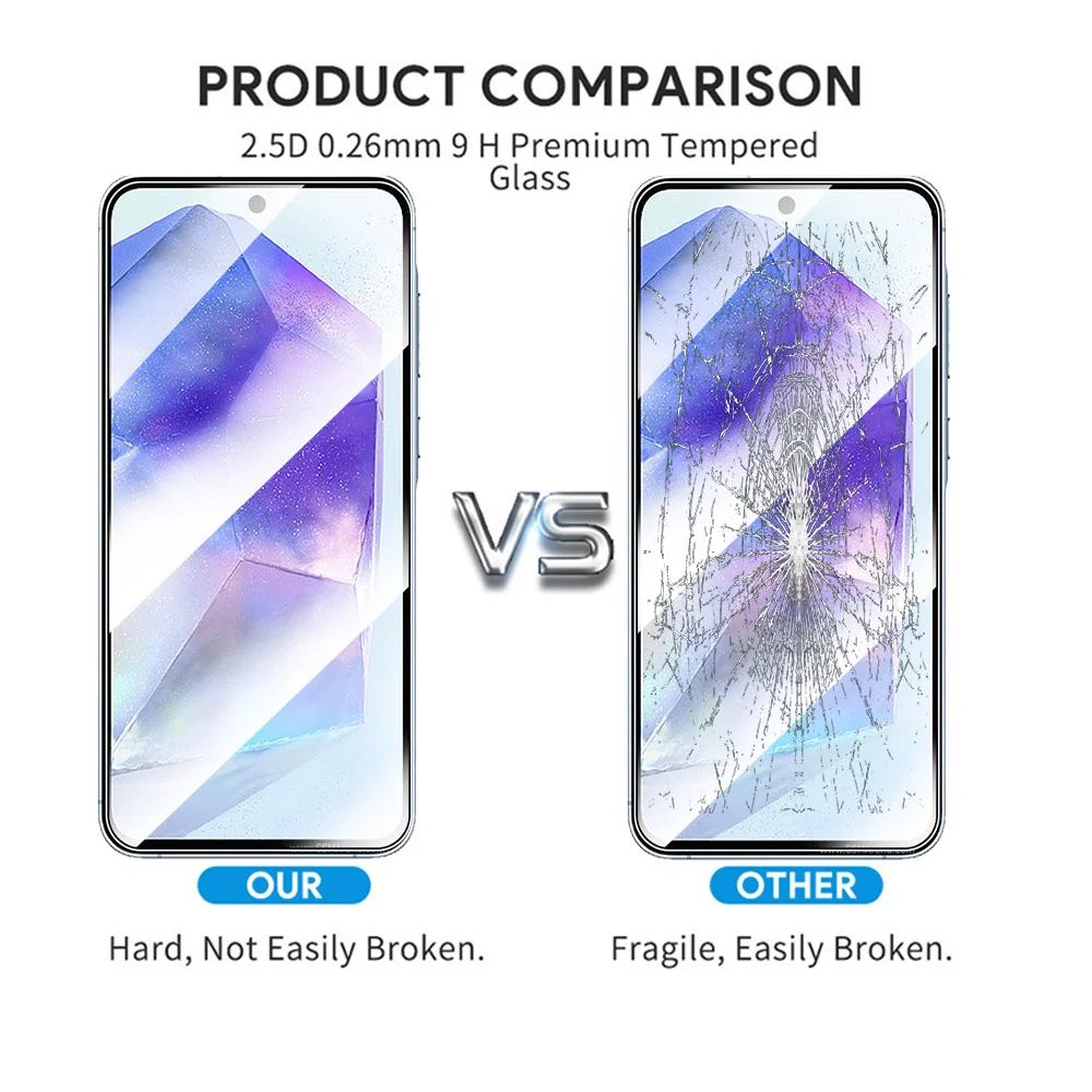 For Samsung Galaxy A55 Glass 4in1 Camera Protective Tempered Glass For Samsung A55 A 55 55A 5G Screen Protector Films SM-A556B