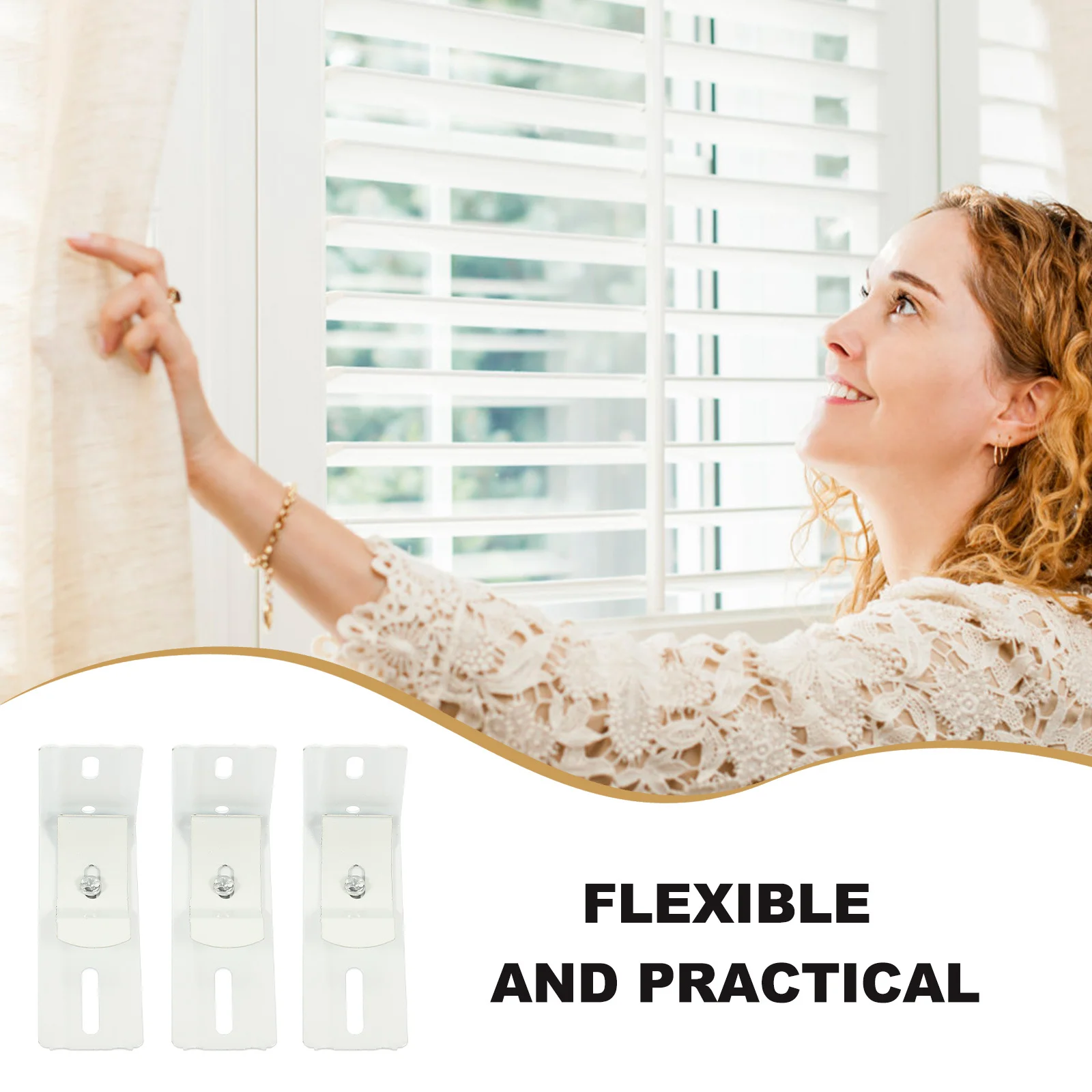 

3Pairs Vertical Blind L Bracket Reliable 38Mm Track Mount Heavy Load Capacity Easy Fit Internal Frame Installation Hardware