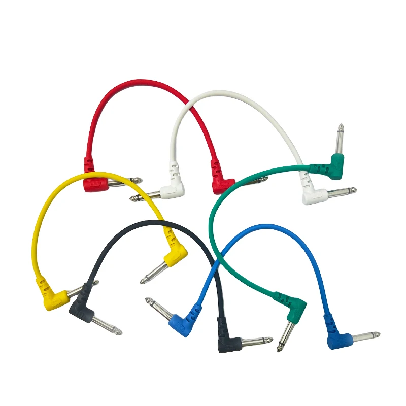 6 szt. Kabel audio do gitary elektrycznej audio muzyka basowa TS 1/4 \