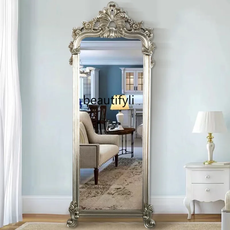 

A50 European-style full-length mirror, floor-to-ceiling home retro clothing store, fitting barber shop, beauty mirror