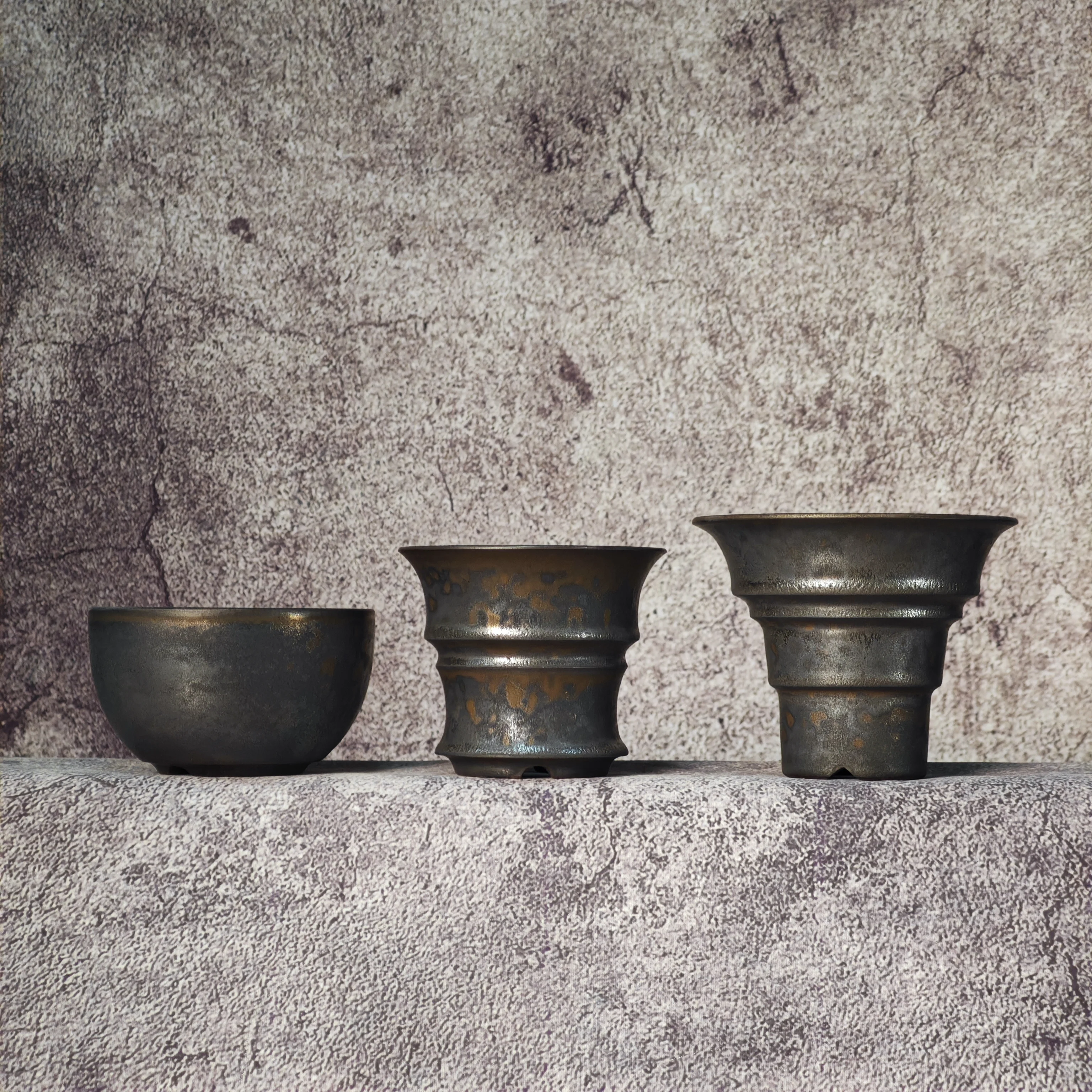 SULI Small Breathable Handmade Ceramic Caudex Pot, Professional Planter for Pachypodium, Agave and Cactus