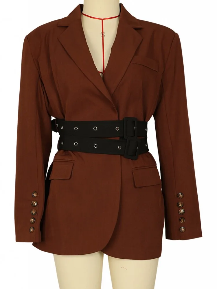 우아한 여성용 블레이저 코트 패션 라펠 오버사이즈 수트 재킷 2025 신상 가을 겨울 오피스 레이디 캐주얼 루즈 아우터웨어