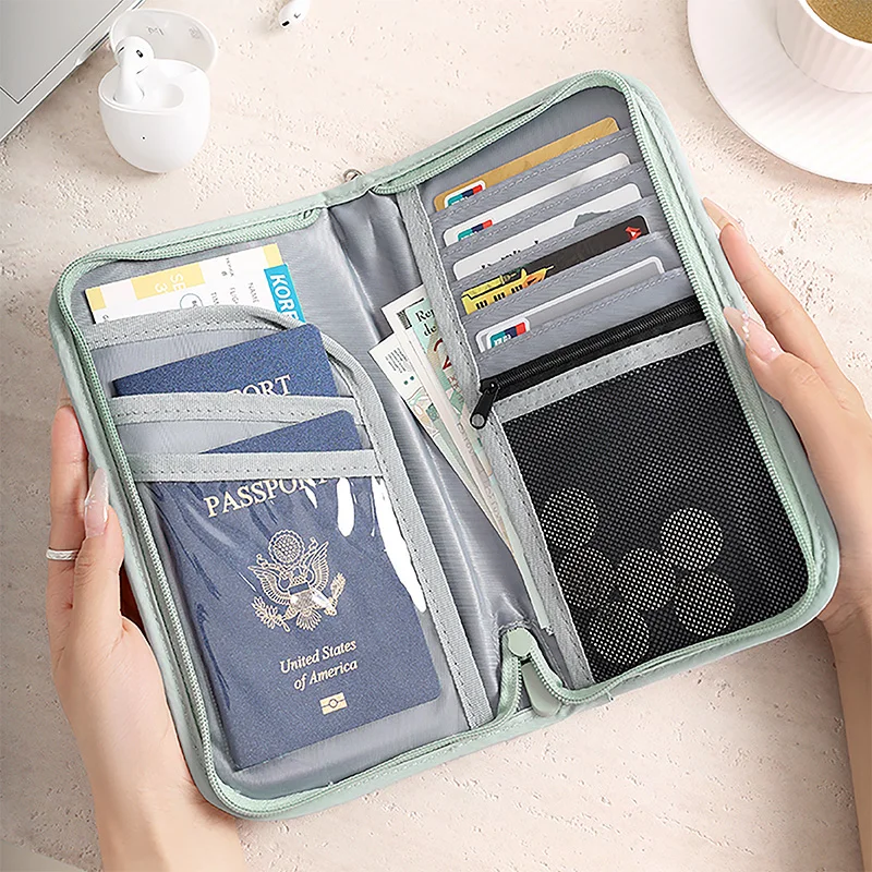 Credit Card Bag Wallet Ultra-thin Minimalist Zipper Card Bag Zero Wallet RFID Credit Holder Shielded Leather Wallet