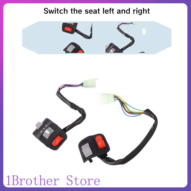 Motorcycle Handle Bar Switches Emergency Flasher Light Horn Turn Signal Electric Start Button Scooter E-bike Moped