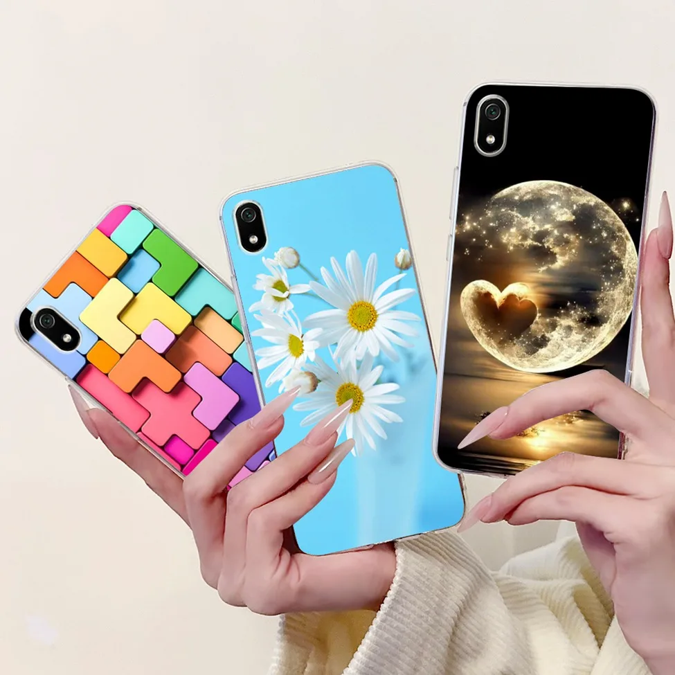 ل Redmi 7A حافظة شفافة لطيف القط موضة الزهور الفاخرة مضحك رسمت لينة حافظة هاتف من البولي يوريثان Funda 5.45'' #5